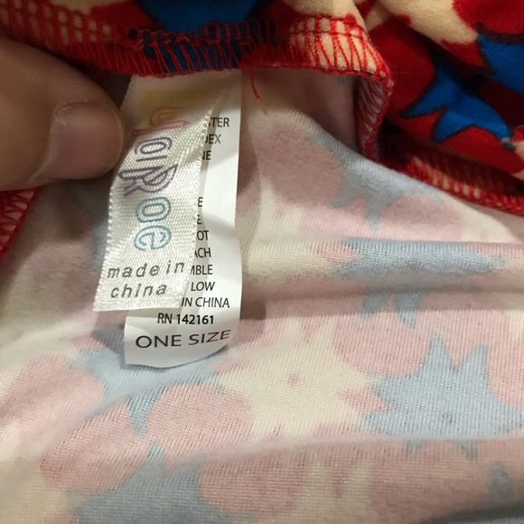 Lularoe Leggings Tights One Size Red White Blue Geo Star - Picture 9 of 10
